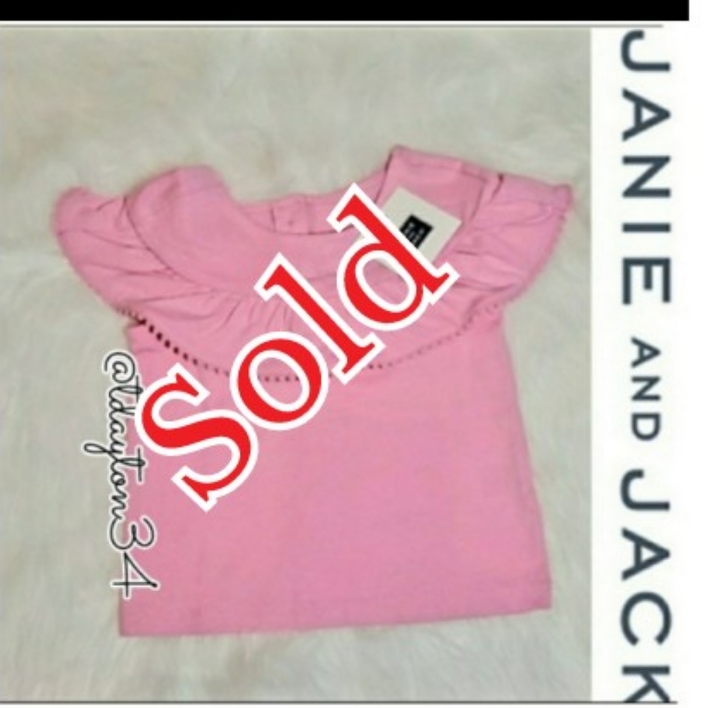NWT JANIE & JACK baby girl 6-12 M PINK BLOUSE - Picture 1 of 6
